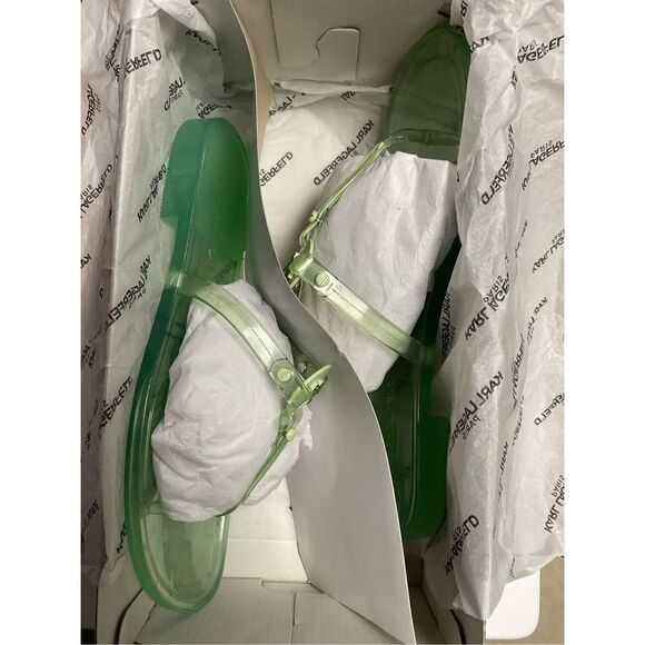 Karl Lagerfeld Sandals  NIB Mint Color Transparent Thong Sandal Size 7 - Picture 6 of 8